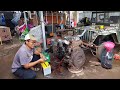 menghidupkan mesin yg lama dongkrok bahan genset mitsubshi 4d30