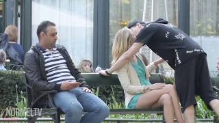 Kissing prank in front of people's