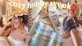 cozy hobby week🎨📚 - gem painting, building sets & reading