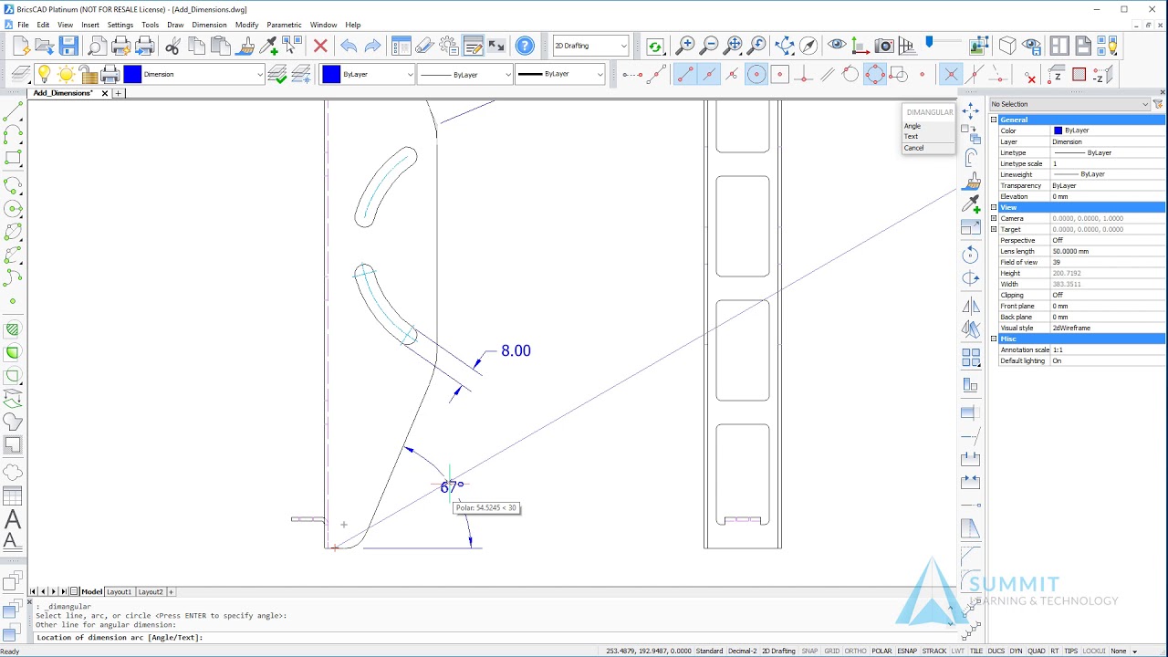 How To Add Dimensions To A Drawing In BricsCAD - YouTube