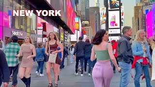 New York City Virtual Walking Tour 2023 - Manhattan 4K NYC Walk - Bryant Park Lawn  to Times Square