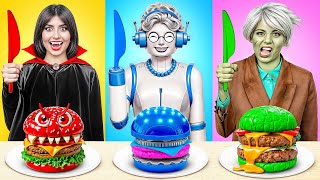 Robot Grandma vs Vampire vs Zombie Cooking Challenge by Multi DO