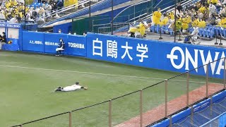 【阪神ファンも大歓声】山崎晃大朗ファインプレー　阪神タイガース戦