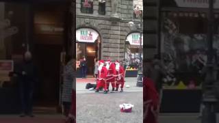 Dancing Santa Claus on Street