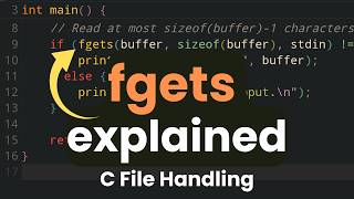 fgets function explained | C Programming File Handling Course for Beginners