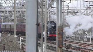 35018, British India Line, with The Salopian Express at Crewe and Hartford, 21st March 2018