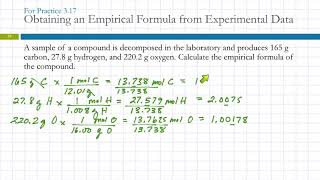 3.10 Determining a Chemical Formula from Experimental Data