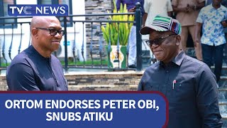 ISSUES WITH JIDE: Ortom Says Peter Obi has Capacity to Make Things Work, Snubs Atiku