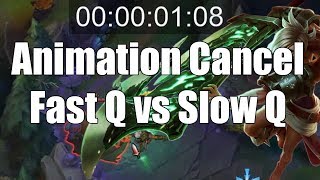 Riven Animation Cancel/Fast Q vs Normal Q Combo (Timed Comparison)