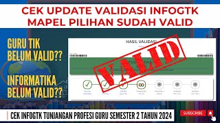 🔴 UPDATE VALIDASI INFOGTK TUNJANGAN SERTIFIKASI GURU 2024 TW3 DAN TW4