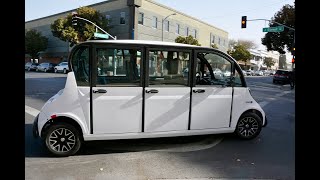 See downtown Modesto's new free electric shuttle bus in action