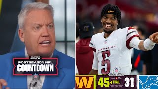 NFL Countdown | Jayden Daniels is QB of GOD - Rex Ryan on Commanders blowout Lions 45-31 to NFC game