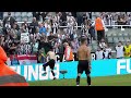 Maxi, Almerion & Trippier give away shirts. Newcastle United v Manchester City.