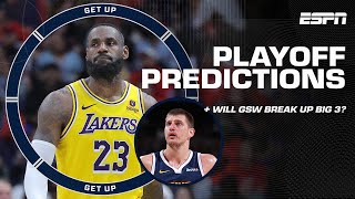 PLAYOFF PREDICTIONS + 'Draymond is the CAUSE & CURE!' 😳 Will Warriors BREAK UP BIG 3? |  Get Up