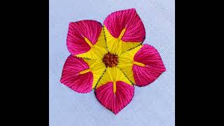 Butterfly Flower Embroidery !!! Butterfly Stitch Flower Hand Embroidery Needle Work by Rup Handicraf