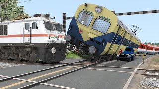 Train vs Train - Two Trains Crossing each other at Diamond Crossing | Train Simulator 2022