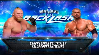 Brock Lesnar VS Triple H Falls Count Anywhere Match #wwe2k23