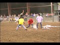 bull attacks cowboy poker game