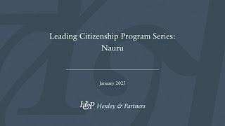 Leading Citizenship Program Series: Nauru