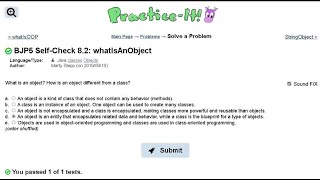 Java Practice It | Self-Check 8.2: whatIsAnObject: What is an Object? | objects
