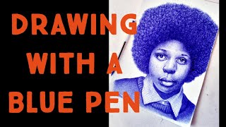 DRAWING WITH BALLPOINT PEN USING CROSS-HATCHING TECHNIQUE// HOW TO DRAW WITH PEN