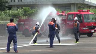 南種子町消防団中央分団のポンプ車操法熊毛地区大会