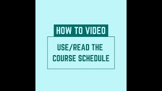 USFCA How to Use Read the Course Schedule