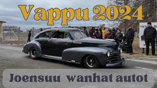 Vappu 2024 Joensuu vanhojen autojen paraati ja harrasteparkki