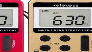 Retekess V112  Radio Mini Pocket Radio Receiver Portable Radios AM FM Rechargeable Sleep Time E