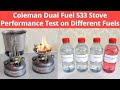 Coleman Dual Fuel Stove 533 Performance test on Different Fuels