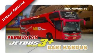 DIY PEMBUATAN JETBUS 3+ SHD DARI KARDUS || PRAKARYA SEKOLAH KREATIF