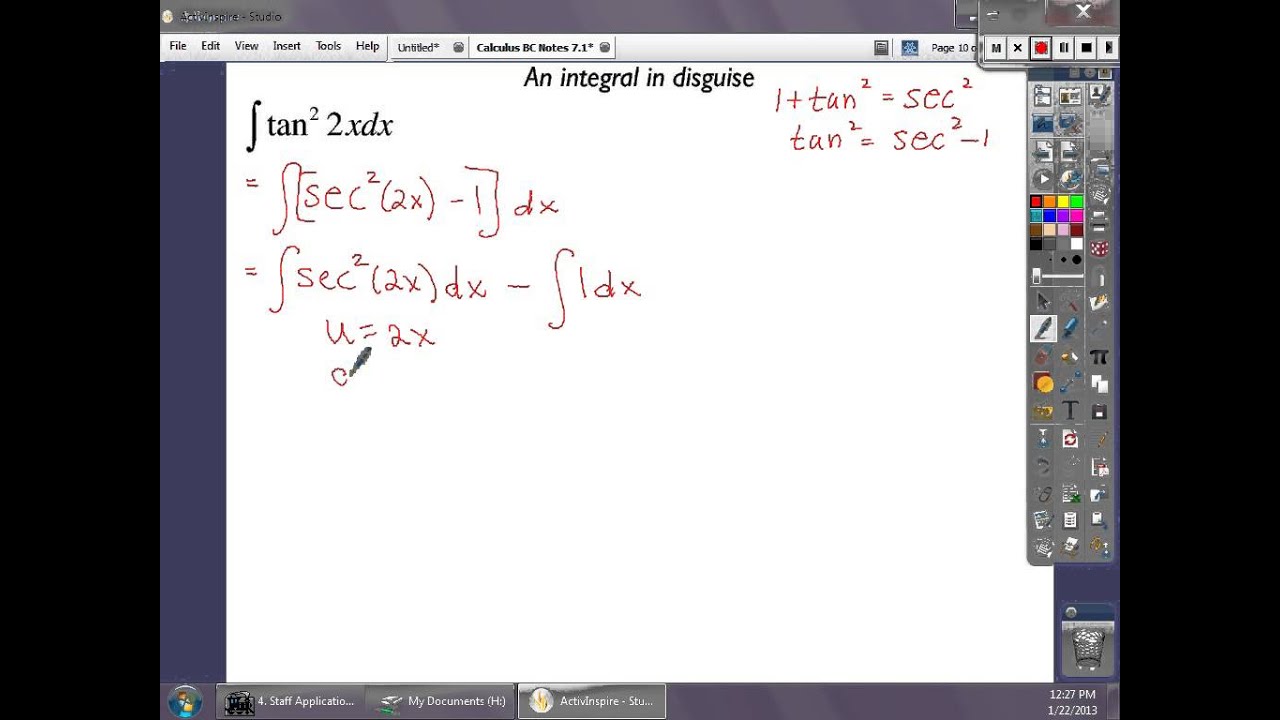 AP Calculus BC Section 7.1 A Review Of Basic Integration Rules Part 3 ...