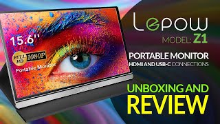 LePow Z1 15.6 inch Portable Monitor - Unboxing  And Review