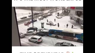 Most Wonderful Time of the Year Cars Crashing in Montreal's First Snow