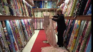 Embroidered Tulle Fabric Display | Fabric Store in Miami