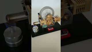 Hot Air Stirling Engine Generator Model Light and Voltmeter #trending #shorts