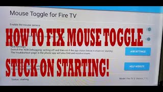 How to Fix Mouse Toggle stuck on STARTING Amazon fire TV Fire Stick