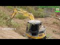 mini excavator clearing dirt komatsu pc78us