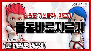 [태권도원] 몸통바로지르기 l 1분 태권도 배우기 l How to Taekwondo