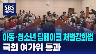 아동·청소년 딥페이크 처벌강화법, 국회 여가위 통과 / SBS