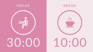 30/10 Pomodoro Timer with Pink Noise 🎧 2-Hour Study with Me for Deep Focus & ADHD ✨