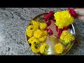 ಸೇವಂತಿಗೆ ಮತ್ತು ಗುಲಾಬಿ ಹೂವಿನ ಮಾಲೆ ಮಾಡುವ ವಿಧಾನ beautiful flower garland