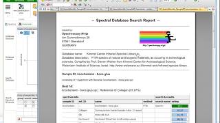 Spectragryph - using the spectral database features