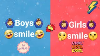 Boys smile vs Girls smile🤭 | boys crying vs girls crying