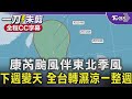 【全程CC字幕】康芮颱風伴東北季風 下週變天 全台轉濕涼一整週｜TVBS新聞 @TVBSNEWS01