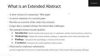 How to write an extended abstract