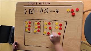 Dividing Integers Using Tiles both signs DIFFERENT