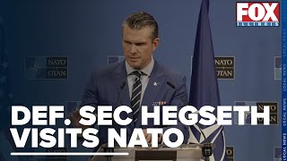 Defense Sec. Pete Hegseth held a press conference in Brussels, Belgium on his visit to NATO