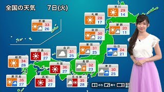 お天気キャスター解説 あす8月7日(火)の天気