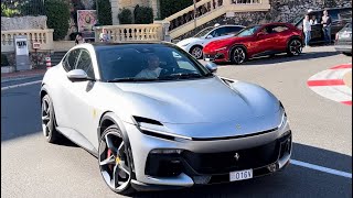 Charles Leclerc driving his Ferrari Purosangue at the Fairmont